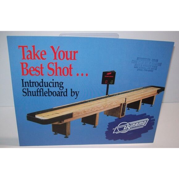 Dynamo Shuffleboard Arcade Game FLYER Paper Advertising Sheet Vintage Artwork - Picture 1 of 3